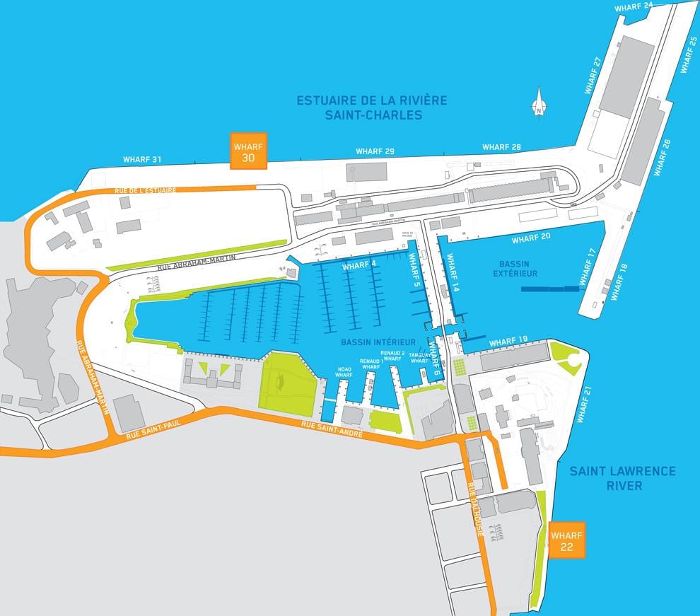 cruise itsasontzi terminal Quebec Hiria mapa