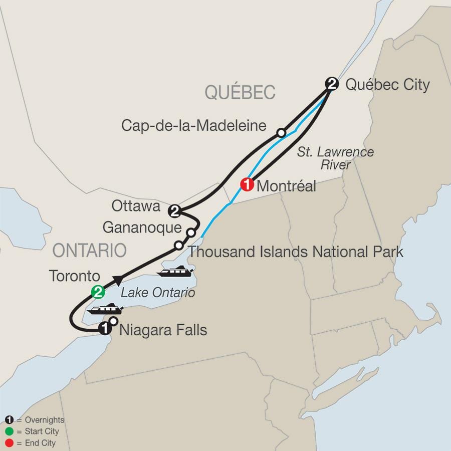 Mapa Quebec, kanada dituzten hiriak