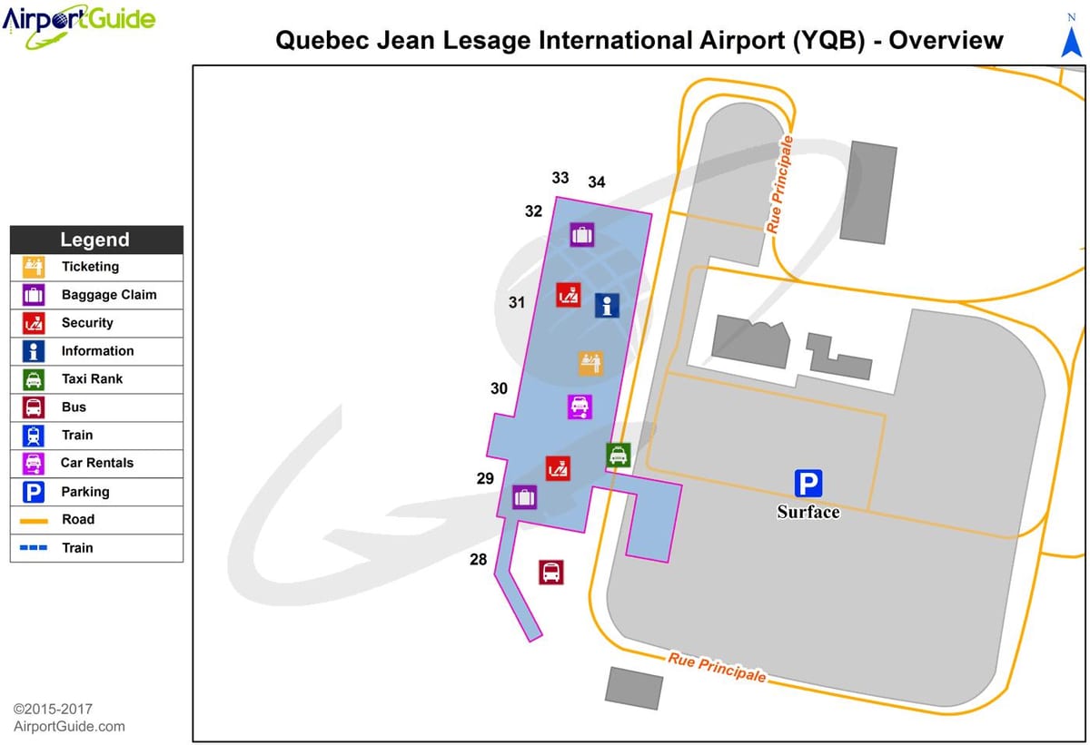 Mapa Quebec City aireportua