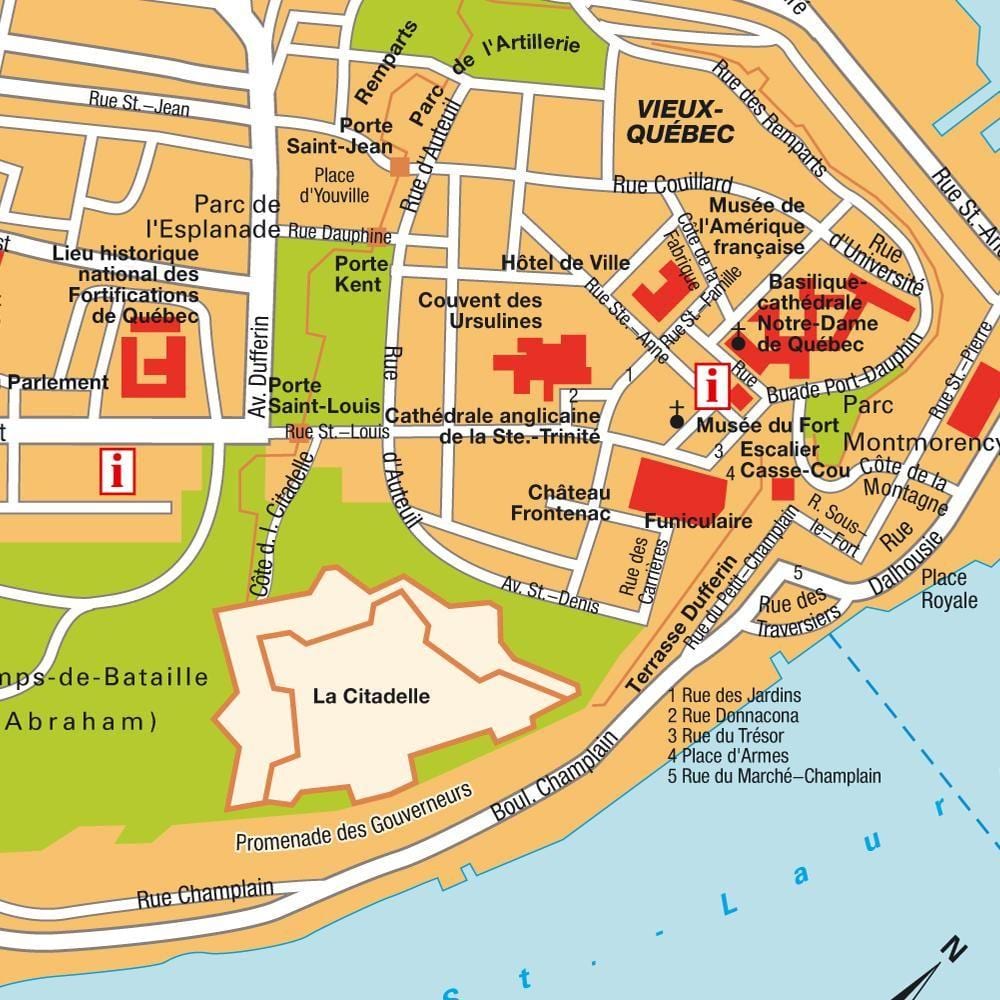 Mapa Quebec City Quebec 