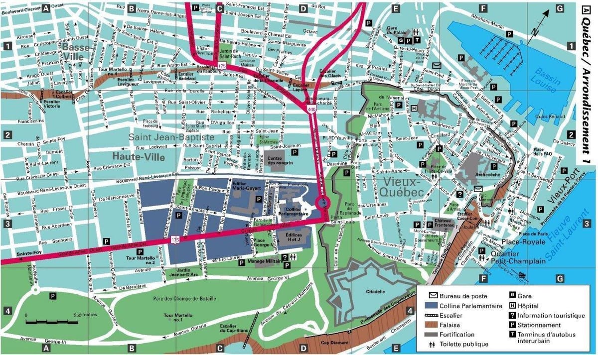 downtown Quebec Hiria mapa