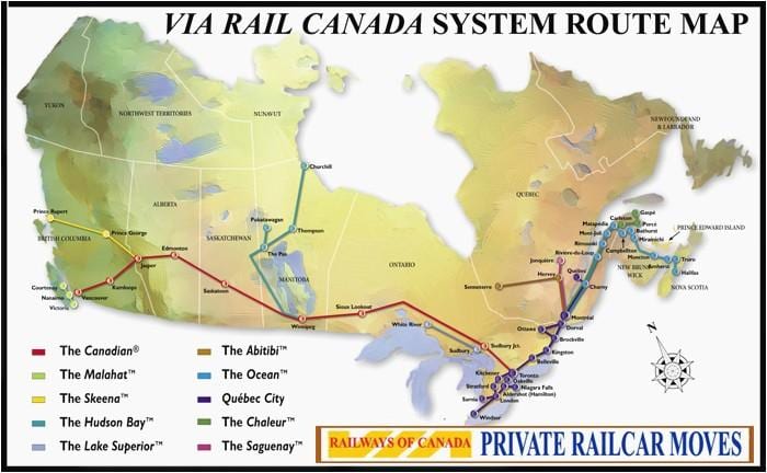 Mapa Quebec Hiriko tren geltokia