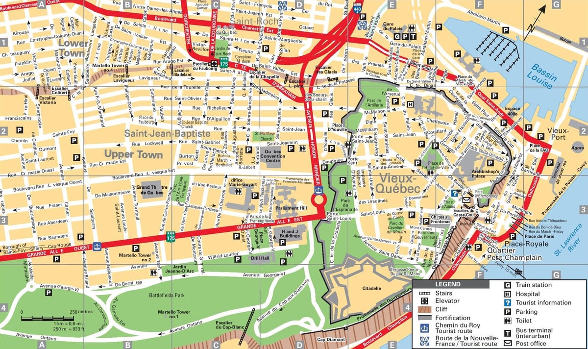 Quebec Hiria kanadako mapa