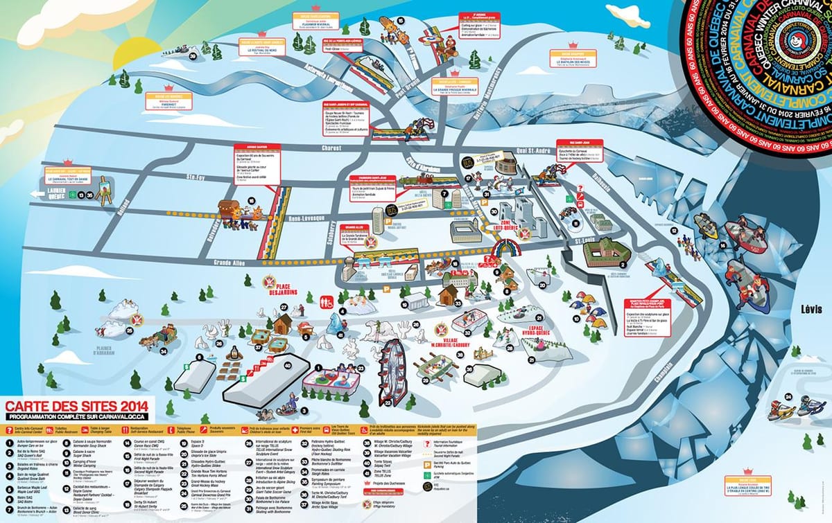 Mapa Quebec winter inauteriak