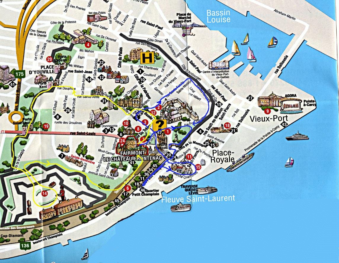 mapa zaharra Quebec erakargarri