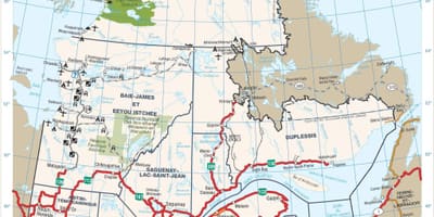 Mapa errepide Quebec, kanada