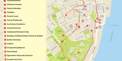 Mapa Quebec City hop-on-hop-off