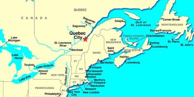 Quebec Hiria mapa kanadan