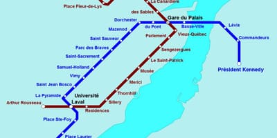 Quebec Hiriko metroa mapa
