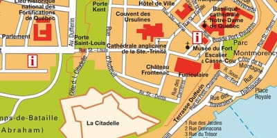Mapa Quebec City Quebec 