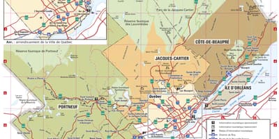 Mapa Quebec erdigunera