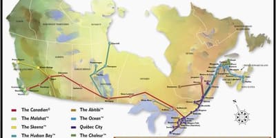 Mapa Quebec Hiriko tren geltokia